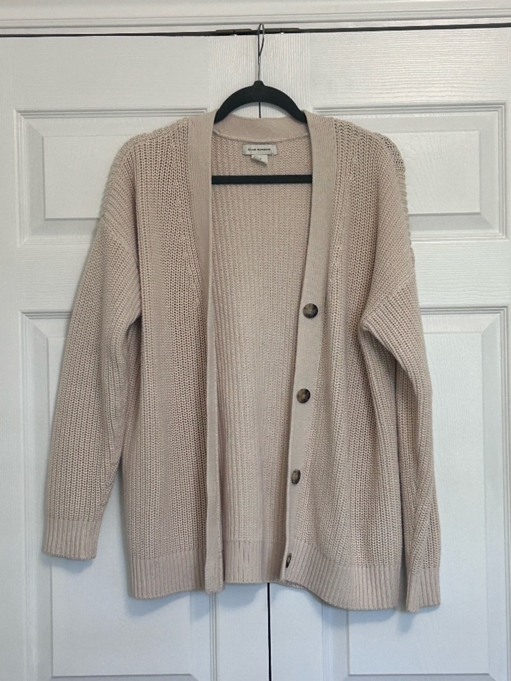 Club Monaco Beige Chunky Knit Button Cardigan Size S